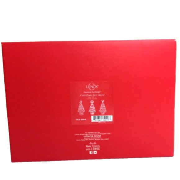 Lenox Christmas Tree Set 3-Pc JOY Letters 5" Handpainted Figurines Holiday OIB - Picture 5 of 13